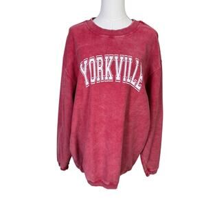 Chicka-d Red Sweatshirt Original Corded Crew Yorkville Oversized US Womens L